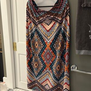 Vibrant Multicolor Geometric Maxi Skirt